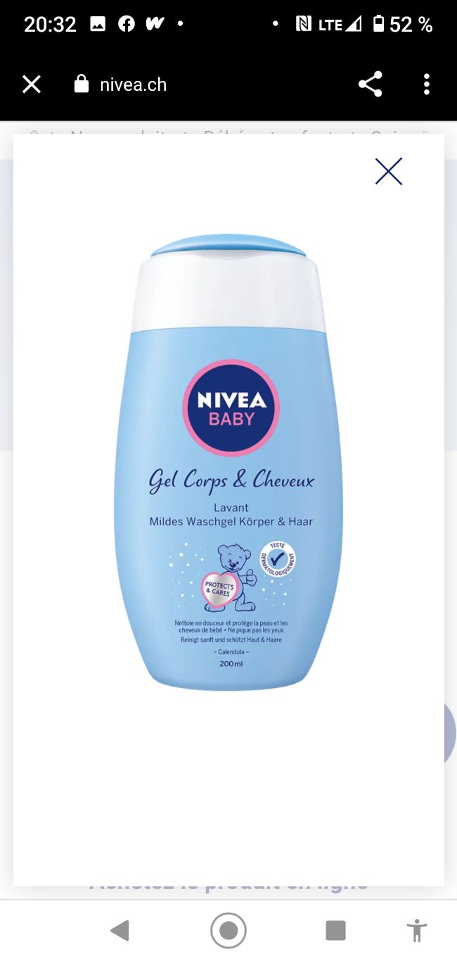 Gamme Nivea Bébé