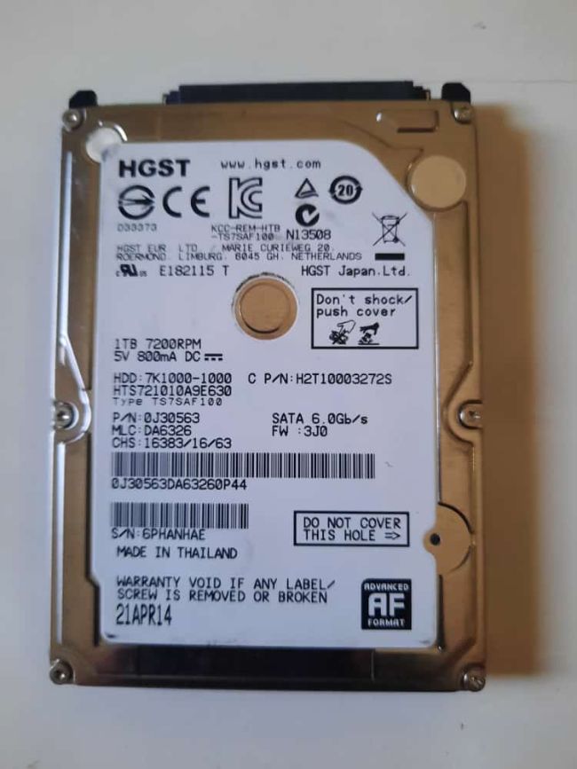 Disque dur HDD 1 TB ou 1 000 GB