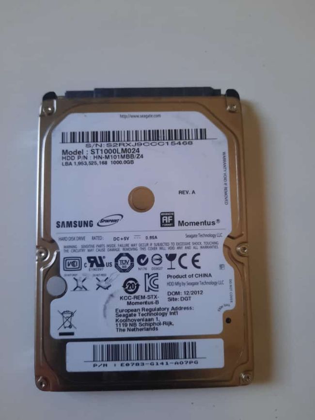 Disque dur HDD 1 TB ou 1 000 GB