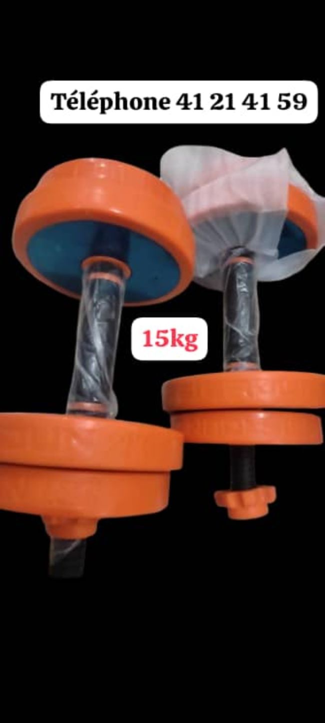 DUMBBELLS EN FER 20KG PLUS GRANDE BARRE اوزان الرياضة 